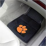 Clemson Tigers Black 2-Piece Vinyl Car Mat Set