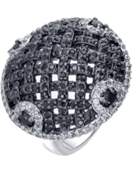 2.28 CT Black and White Diamond Ring in Sterling Silver In Size 7 (Available in Sizes 5 - 9)