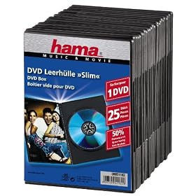 Hama - Lot de 25 bo�tiers DVD Slim noirs