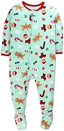 Hapajas Cotton Santa Claus Toddler Kids Footed Sleeper Baby Girls & Boys Christmas Pajamas 5T Green