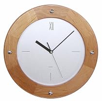 Timekeeper Products LLC 11-1/2-Inch Round Glass and Wood Wall Clock