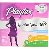 Playtex Gentle Glide Tampons Multipack with Super Absorbency, Unscented, 36 Count