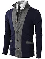 H2H Mens Casual Slim Fit Two-tone Herringbone Jacket Cardigans