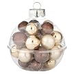 28 Ct Glass Ornament Tub - Chocolate/Gold