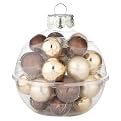 28 Ct Glass Ornament Tub - Chocolate/Gold