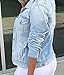 Pxmoda Women's Turn Down Collar Ripped Destroyed Denim Jacket Outwear