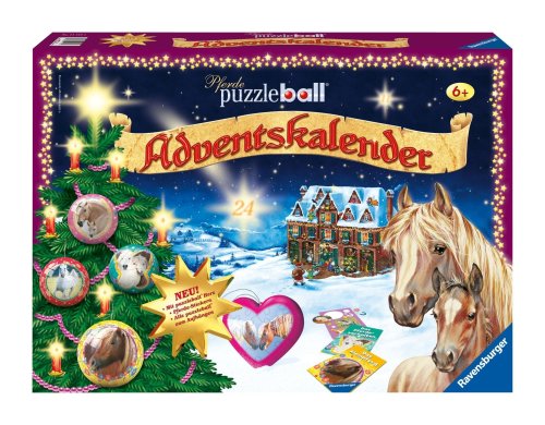 Produkt-Bild: Ravensburger 11418 - Puzzleball Adventskalender Pferde