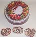 Gourmet Food : Scott's Cakes 1 lb. Milk Chocolate Covered Pretzel with Chocolate Chips & Jimmies in a Wreath Tin