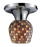 IMAGE OF Celina 1-Light Semi-Flush In Polished Chrome And Multi Fusion Glass