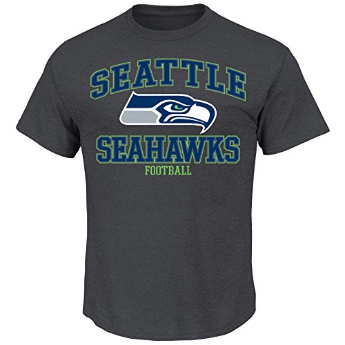 NFL Seattle Seahawks Men's Greatness Tee, Charcoal Heather, X-Large