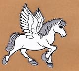 Aufnaeher Buegelbild Aufbuegler Iron on Patches Applikation Pegasus Pferd Kinder