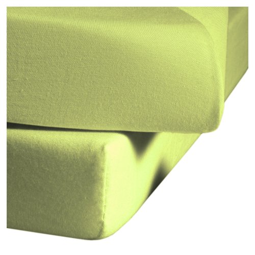 fleuresse L-001115-7041-0400 Jersey Spannbettlaken - Jenny C 150 x 200 cm apfelgr&uuml;n Preisvergleich