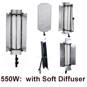 Ardinbir Studio 2-Bank 550W Studio Video Fluorescent Light Panel with White Diffuser