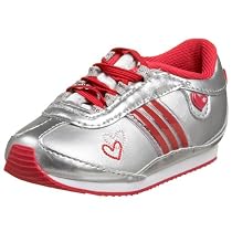adidas Infant/Toddler adigirl Low 2 CF Sneaker,Metallic Silver/Magenta/Running White,4 M US Toddler