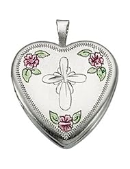 Tri-Color Fancy Cross Locket in 14k Yellow Gold