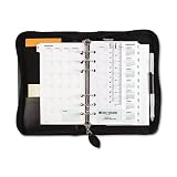 Bonded Leather Organizer Starter Set, 3-3/4 x 6-3/4, Black
