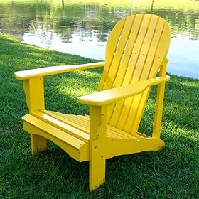 Shine Co 4615Y 28.5 x 33.50 x 36 Inch Captiva Adirondack Chair - Yellow by