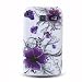 All Products : White with Purple Flower Soft Silicone Skin Gel Cover Case for Sanyo Scp-2700 Juno + in Blister Retail Package