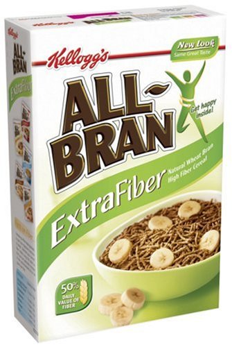 Kellogg's All-Bran Cereal, Extra Fiber, 11.4-Ounce Boxes (Pack of 4)