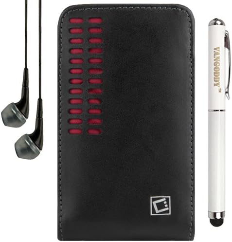 Cellet Bergamo Holster Case (Black) for Samsung Galaxy S4 Zoom / Samsung GALAXY Ace 3 / Samsung Galaxy S4 Active / Samsung Galaxy S4 mini / Samsung Galaxy Exhibit / Samsung Galaxy Amp / Samsung GALAXY S II Plus / Samsung Galaxy Prevail 2 Smart Phones + VG Executive Stylus Pen + Black Vangoddy Headphones