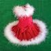 Luxurious Holiday Dog Dress with Boa Trims - M