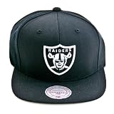Oakland Raiders Mitchell & Ness Vintage Basic Logo Black Snap Back Hat