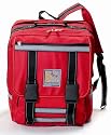 Schulrucksack Rucksack Sportrucksack mit Rückenpolsterung - Reflektoren und Organizerfarch 807-rot