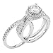 14K Yellow Gold Round-cut with Side Stone CZ Cubic Zirconia Ladies Wedding Engagement Ring & Wedding Band 2 Two Pieces Set