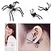 ODETOJOY 1 Pair Trendy Black Spider Stud Earring Punk Unisex Funny 3D Animal Cuff Earring Women Men Jewelery