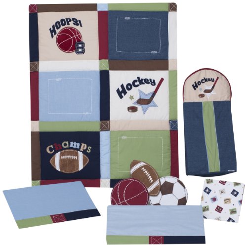 Cheapest Kids Line 8 Piece Crib Bedding Set, All Sports online