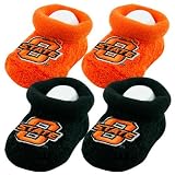 Oklahoma State Cowboys Newborn Orange & Black 2-Pack Bootie Socks