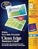 Avery Two-Side Printable Clean Edge Business Cards for Inkjet Printers, White, Matte, Box of 1000 (8870)