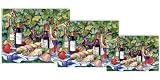 Magic Slice Non-Slip Flexible Gourmet/Chef/Party Size Cutting Boards, Vineyard Picnic by Kathleen Parr McKenna