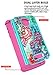 Style4U Moto Z Force Case, Moto Z Force Droid Case, Hawaiian Flower Studded Rhinestone Crystal Bling Hybrid Armor Case for Motorola Moto Z Force/Moto Z Force Droid with 1 Stylus [Teal/Hot Pink]