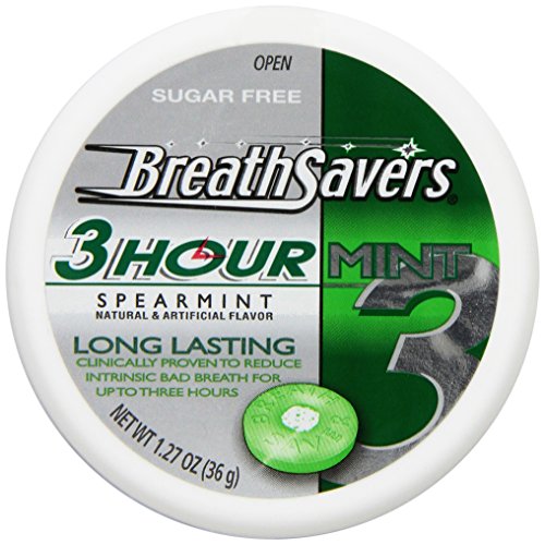BREATH SAVERS 3Hour Breath Mints, Spearmint, 1.27 Ounce (Pack of 16