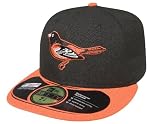 MLB Baltimore Orioles Authentic On Field Game 59FIFTY Cap  (Black/Orange Bill, 7 5/8)