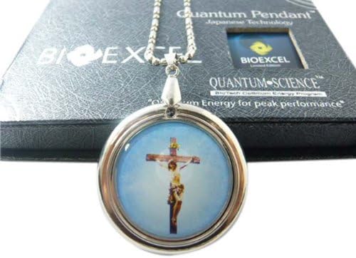 Bioexcel Christian Religious Cross Jesus Stainless Quantum Scalar Energy Pendant+ Free Bio Card + Free Anti Radiation Stickers
