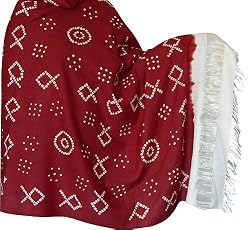 Gift For Mom - Tie & Dye Long Shawl Wool Fabric Wraps Dress 80 x 35 inches (tdswl367)