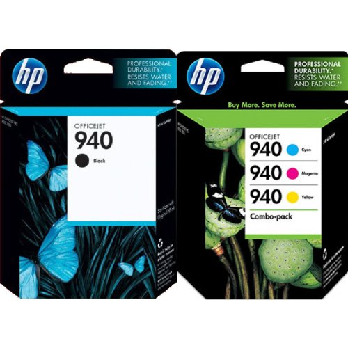Genuine HP 940 Inkjet 4 Color Combo Pack: Black, Cyan, Magenta, Yellow