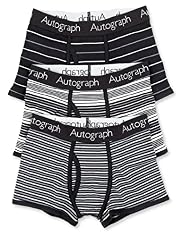 3 Pack Autograph Cotton Rich Block Striped Trunks