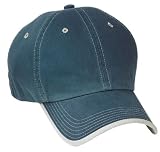 Port Authority Vintage Washed Contrast Stitch Cap, Navy/Light Sand