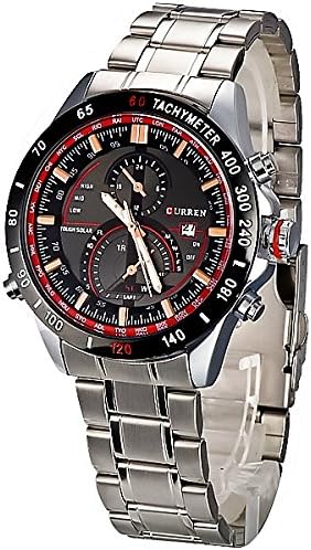 Luxury CURREN 8149 Stainless Steel Waterproof Sport Watch Calendar Display - Black