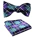 HISDERN Bow Ties for Men Check Plaid Self Tie Bow Tie and Pocket Square Bowtie Formal Tuxedo Wedding Bowties Handkerchief Set