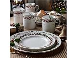 Royal Worcester Holly Ribbons 12 Piece Set - 4 Dinner plates, 4 Salad plates, 4 Mugs