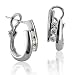 Certified 14k White Gold 3 Stone Hoop Diamond Earrings (GH, SI-I, 0.50 carat)