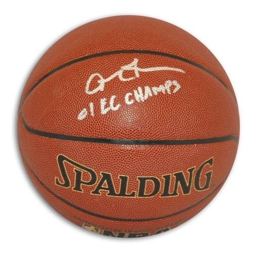 Allen Iverson Autographed/Hand Signed Indoor/Outdoor NBA Basketball Inscribed ''01 EC Champs''