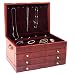 Athena Jewelry Box Cherry Finish with Burgundy Interior