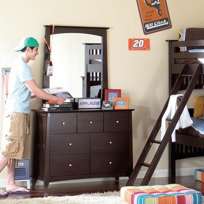 Mission Merlot Dresser and Mirror Set