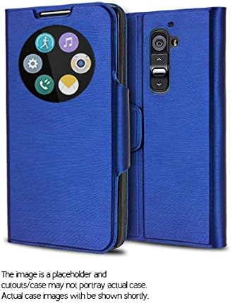 LG G3 Case, CoverBot LG G3 Slim Flip Case with Stand LIGHT BLUE. Folio Flip Cover with Quick Smart Circle Window Support for LG G3