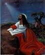 Black Jesus Christ Kneeling religious Print POSTER rare - 16" x 20"